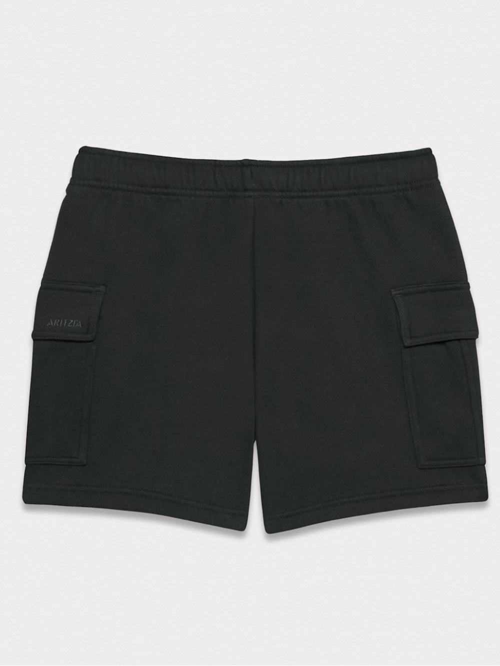 NWT Aritzia Sweatfleece Mega Mid Thigh Cargo Shorts Black Size S
